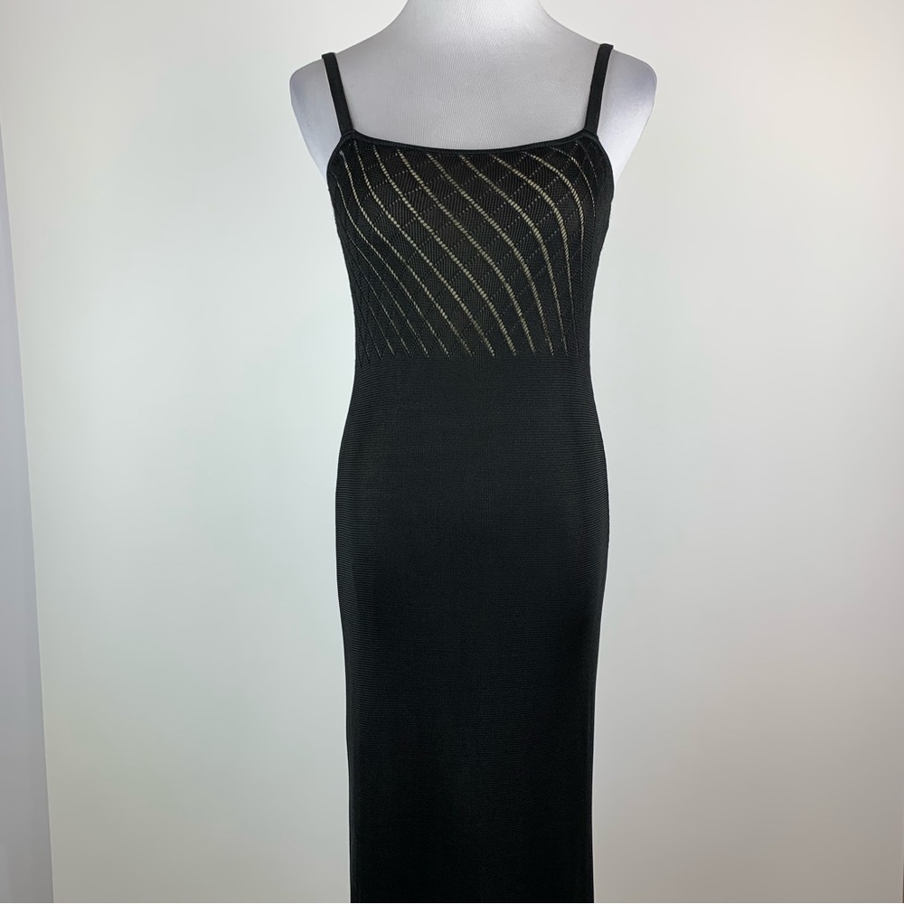 Vintage Y2K Laundry Shelli Segal Knit Sweater Fitted Maxi Dress Small